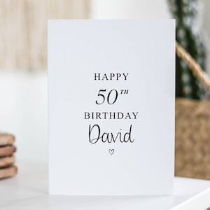 Personalisierte 50.Geburtstagskarte, jeder Name, 50.Geschenk, Für Ihn, Für Sie, Mutter, Frau, Tante, Papa, Für Freund, Schwester, Bruder, Meilenstein