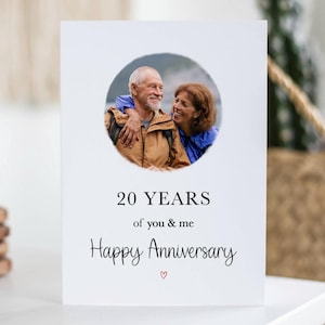 20 Jahre Jubiläumskarte, Du & Ich, 20 Jahre Fotokarte, 20 Jahre Jahrestagsgeschenk, Ehemann, Ehefrau, Jahrestags-Andenken, Hochzeitskarte