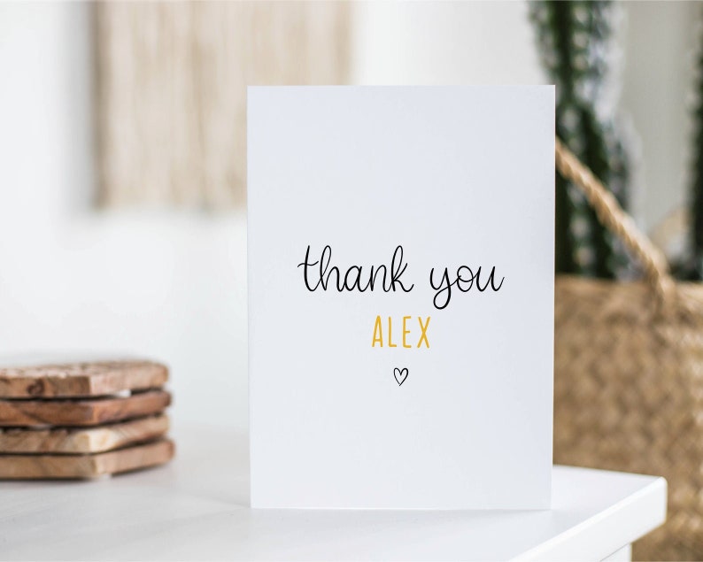 Personalised Thank You Card, Any Name, For Him, For Her, Teacher Gift, End Of Year, Best Friend Card, Mum, Co-Worker Colleague, Auntie image 1