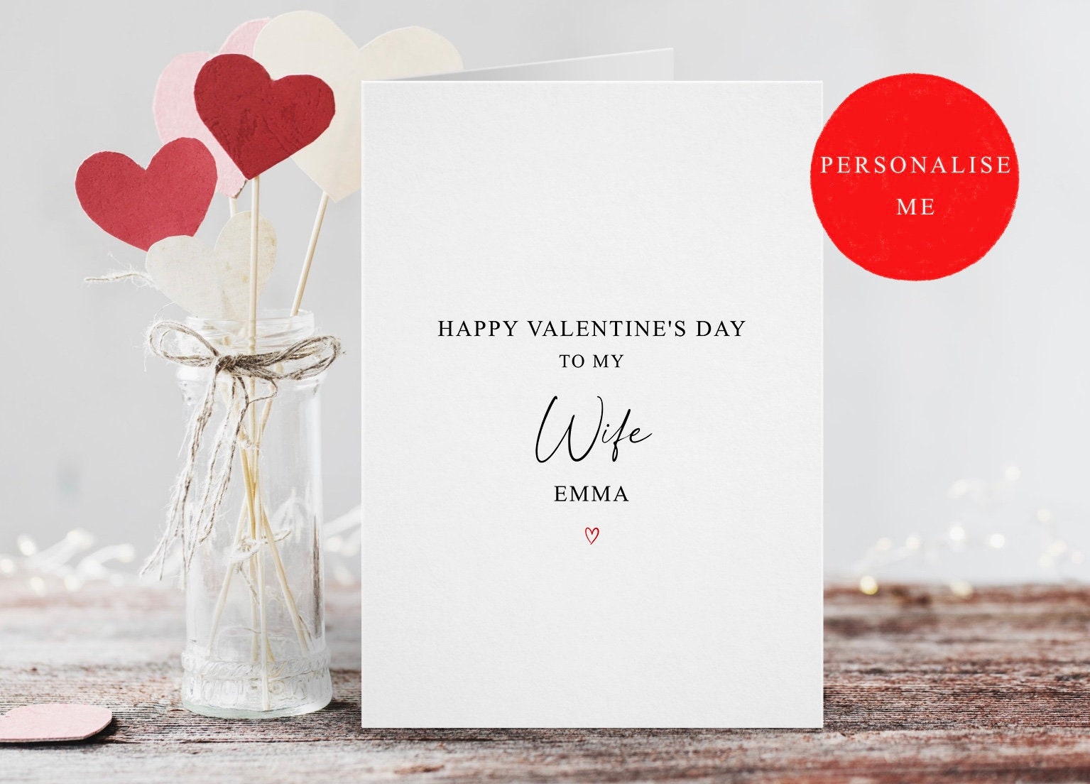 Wife Valentines Card Personalised Valentines Day Card | Etsy