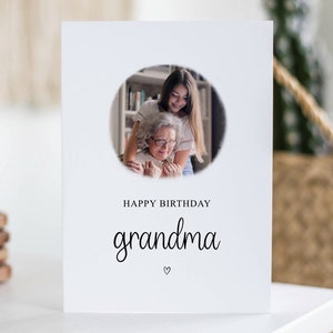 Cartão de aniversário para avó, cartão com foto personalizado, presente de aniversário de junho, cartão com foto personalizado para avó