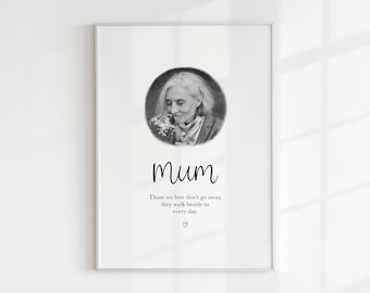 Mum Memorial Print, Personalised Keepsake, Remembrance Gift