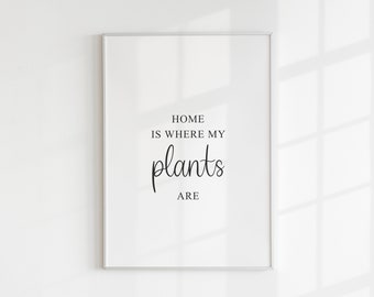 Home Is Where My Plants Are, The Plants, Plant Quote Print, Plant Lover Gift, House Plant, Gift For Her, For Him, New Home Gift, A5, A4, A3