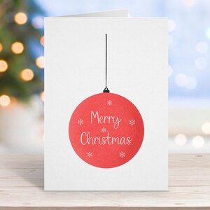 Carte de joyeux Noël, boule de Noël rouge, carte pour maman, amie, fille, carte de fête, moderne, lot de 5 au choix, carte de Noël