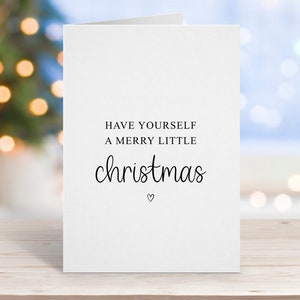 Tarjeta de Feliz Navidad, Feliz Navidad, Tarjeta para Mamá, Mejor Amiga, Regalo de Navidad, Blanco y Negro, Tarjetas de Navidad
