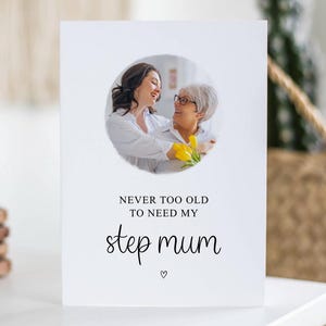 Jamais trop vieille pour avoir besoin de ma belle-mère, carte-photo d'anniversaire sincère, anniversaire de juin, cadeau belle-mère, belle-mère, carte photo personnalisée
