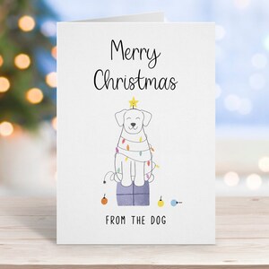 Carte de Noël chien, carte de joyeux Noël, de la part du chien, carte chien drôle, carte chien mignon, cadeau de Noël, pour elle, carte pour maman, carte de Noël