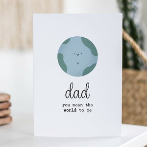 Karte zum Vatertag, Juni Geburtstag, Geschenk für Papa, von Tochter, süße Karte, Erde Illustration