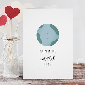 Per me sei il mondo, biglietto carino, regalo di anniversario, biglietto di compleanno di giugno, mamma, papà, marito, moglie, fidanzato