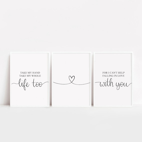 Love Prints, Lyrics Prints, Anniversary Gift, Wedding Prints, Bedroom Decor, Above Bed, For Husband, Minimalist Prints, A3 Prints, A4 Prints