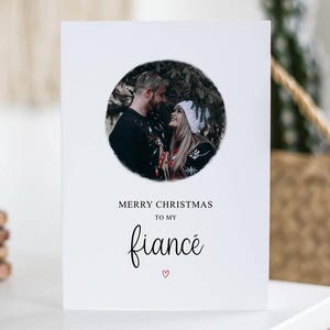 Merry Christmas To My Fiancé, Photo Card, Merry Christmas, Personalised Card, Custom Fiance Xmas Gift