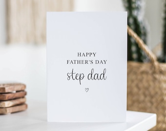 Step Dad Card, Father's Day Card, Step Dad Gift, Card For Step Father, For Him, From Daughter, Simple Card, Fathers Day Gift