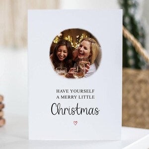 Foto-Weihnachtskarte, frohe kleine Weihnachten, personalisierte Karte, für Mama, Papa, bester Freund, Oma, Kollege, Weihnachtsgeschenk, individuelle Karte
