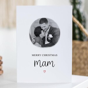 Mam Weihnachtskarte, frohe Weihnachten, personalisierte Fotokarte, kundenspezifische Karte für Mam, Weihnachtsgeschenk
