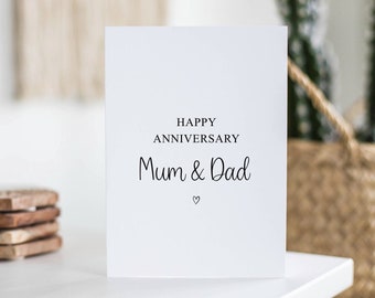 Joyeux anniversaire papa et maman, carte d'anniversaire, papa et maman, cadeau d'anniversaire, carte pour parents, de sa fille