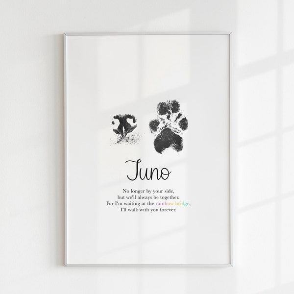 Personalised Pet Print, Nose and Paw Print, Cat or Dog, Paw Print, Pet Memorial Gift, Pet Loss Gift, Dog Sympathy, Dog Loss, Cat Print