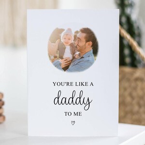 Tu es comme un papa pour moi, beau-père, jolie carte de fête des pères, anniversaire de juin, carte photo personnalisée