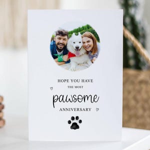 Super anniversaire, jolie carte photo, cadeau pour animal de compagnie, carte personnalisée empreinte de patte, anniversaire de juin, félicitations, carte chien, chat