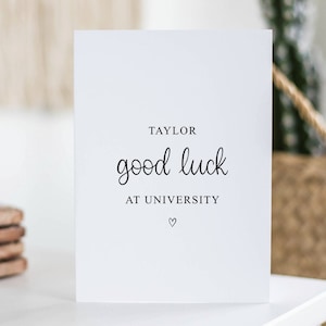 Bonne chance à l'université, Carte porte-bonheur personnalisée, Réussite des examens, Fier de vous, Université, Cadeau universitaire, Pour lui, Pour elle