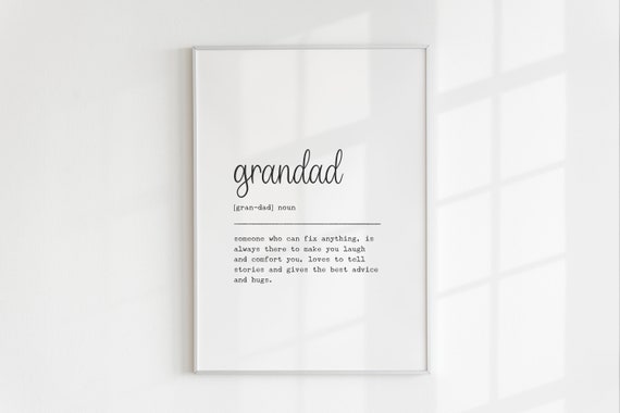 Stampa definizione nonno, regalo personalizzato per nonno, compleanno di  febbraio, nonno, papà, stampa dei nonni, arte della parete del dizionario -   Italia