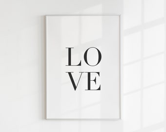 Love Print, Anniversary Gift, Bedroom Decor, Living Room, March Birthday, Minimalist, Gallery Wall, For Him, For Her, A3