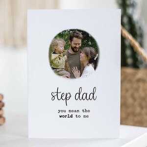 Carte beau-père, fête des pères, carte photo personnalisée, cadeau d'anniversaire de juin, Pour papa en prime, Un monde pour moi, cadeau personnalisé pour beau-père, beau-père
