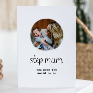 Carte belle-mère, carte d'anniversaire photo personnalisée, Le monde pour moi, anniversaire de juin, cadeau photo personnalisé pour maman