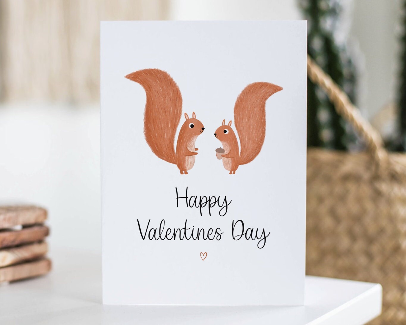 Valentijnsdag kaart eekhoorn, valentijnscadeau, leuke geïllustreerde kaart, voor man, vrouw, vriend, vriendin, voor hem