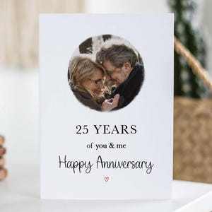 25 Years Anniversary Card, You & Me, Twenty Five Years Photo Card, 25th Anniversary Gift, Husband, Wife, Anniversary Keepsake, Wedding Card