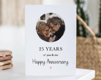 25 Years Anniversary, A6 Photo Card, You & Me, Twenty Five Years, 25th Anniversary Gift, Husband, Wife, Anniversary Keepsake, Wedding Card