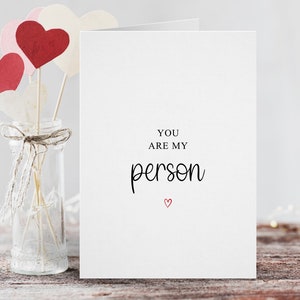 Tu sei la mia persona, biglietto di San Valentino, biglietto di anniversario carino, compleanno di giugno, per lui, per lei, marito, moglie, fidanzato, fidanzata