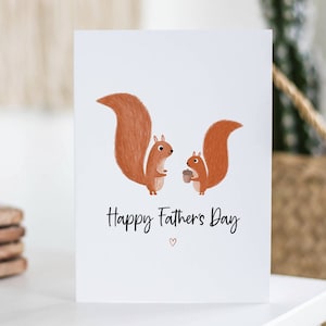 Alles Gute zum Vatertag Karte, süße Karte für Papa, Eichhörnchen, Geschenk für Papa, von Tochter, Stiefvater, Opa, lustige Karte, wie ein Papa