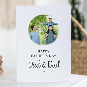 Biglietto d'auguri per la festa del papà "Papà e Papà", due papà, biglietto con foto personalizzato, entrambi papà, biglietto personalizzato per papà