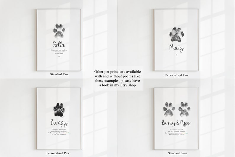 Personalised Dog Print, Pet Gift, Paw Print, Pet Loss, Dog, Cat, Pet Memorial, Dog Bereavement Gift, May Birthday, Pet Keepsake image 4