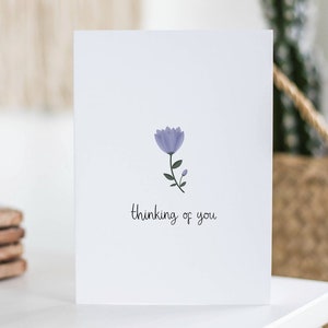 Carte Pensées à vous, carte florale, sympathie, deuil, perte, vous me manquez, carte florale, pour lui, pour elle