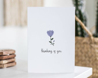 Thinking Of You Card, Floral Card, Sympathy, Bereavement, Loss, Miss You, Flower Card, For Him, For Her