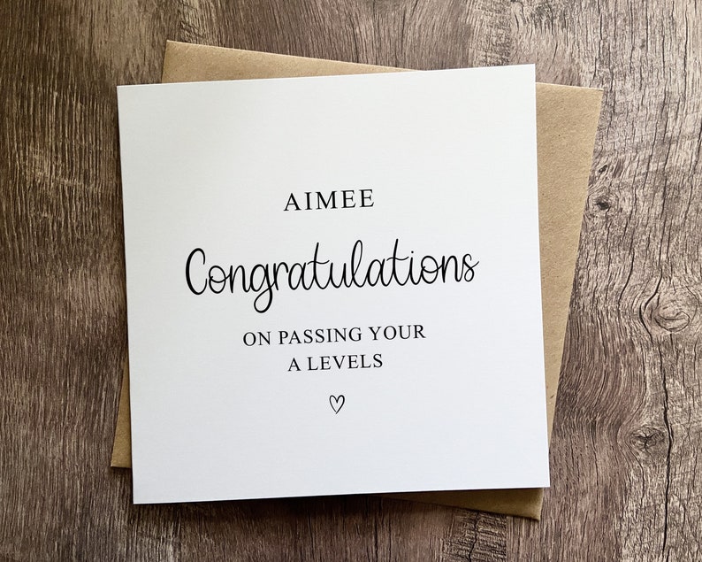 Personalised A Levels Card, Congratulations, You Passed, A Level ...