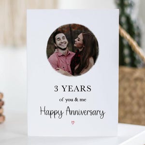 Biglietto d'auguri per il 3° anniversario, "Tu e io", biglietto fotografico per i 3 anni, regalo per il 3° anniversario, fidanzato, fidanzata, marito, moglie, ricordo dell'anniversario