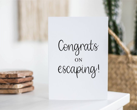 Congrats on Escaping Funny New Job Card Leaving Gift - Etsy Singapore Congrats on Escaping Funny New Job Card Leaving Gift - Etsy Singapore