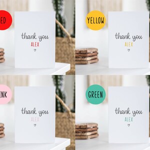 Personalised Thank You Card, Any Name, For Him, For Her, Teacher Gift, End Of Year, Best Friend Card, Mum, Co-Worker Colleague, Auntie image 2