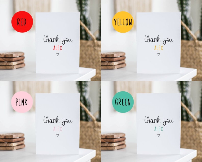 Personalised Thank You Card, Any Name, For Him, For Her, Teacher Gift, End Of Year, Best Friend Card, Mum, Co-Worker Colleague, Auntie image 2