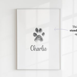 Personalised Dog Print, Pet Gift, Paw Print, Pet Loss, Dog, Cat, Pet Memorial, Dog Bereavement Gift, May Birthday, Pet Keepsake image 2