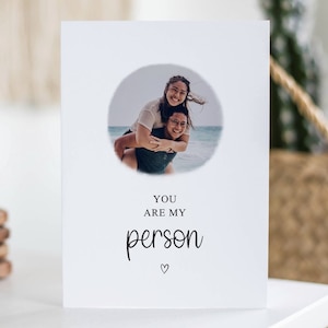 Vous êtes ma personne, jolie carte d'anniversaire, carte photo personnalisée, cadeau d'anniversaire de juin, petit ami, petite amie, mari, femme, souvenir