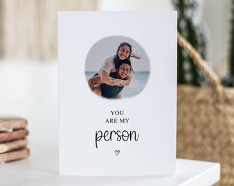 You Are My Person, süße Jubiläumskarte, personalisierte Fotokarte, Mai Geburtstagsgeschenk, Freund, Freundin, Ehemann, Frau, individuelles Andenken