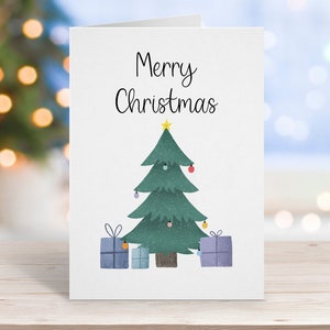 Biglietto d'auguri per l'albero di Natale, Buoni alberi di Natale, Regalo di Natale, Biglietto per mamma, papà, amico, Biglietto moderno, Pacchetto di biglietti di Natale, Natale fatto a mano