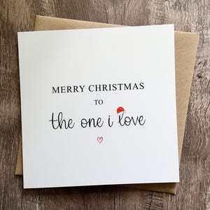 Cartão de Feliz Natal para quem eu amo, Cartão de Natal, Para ela, Ele, Namorada, Namorado, Marido, Esposa, Parceiro, Cartão Quadrado, Chapéu de Papai Noel