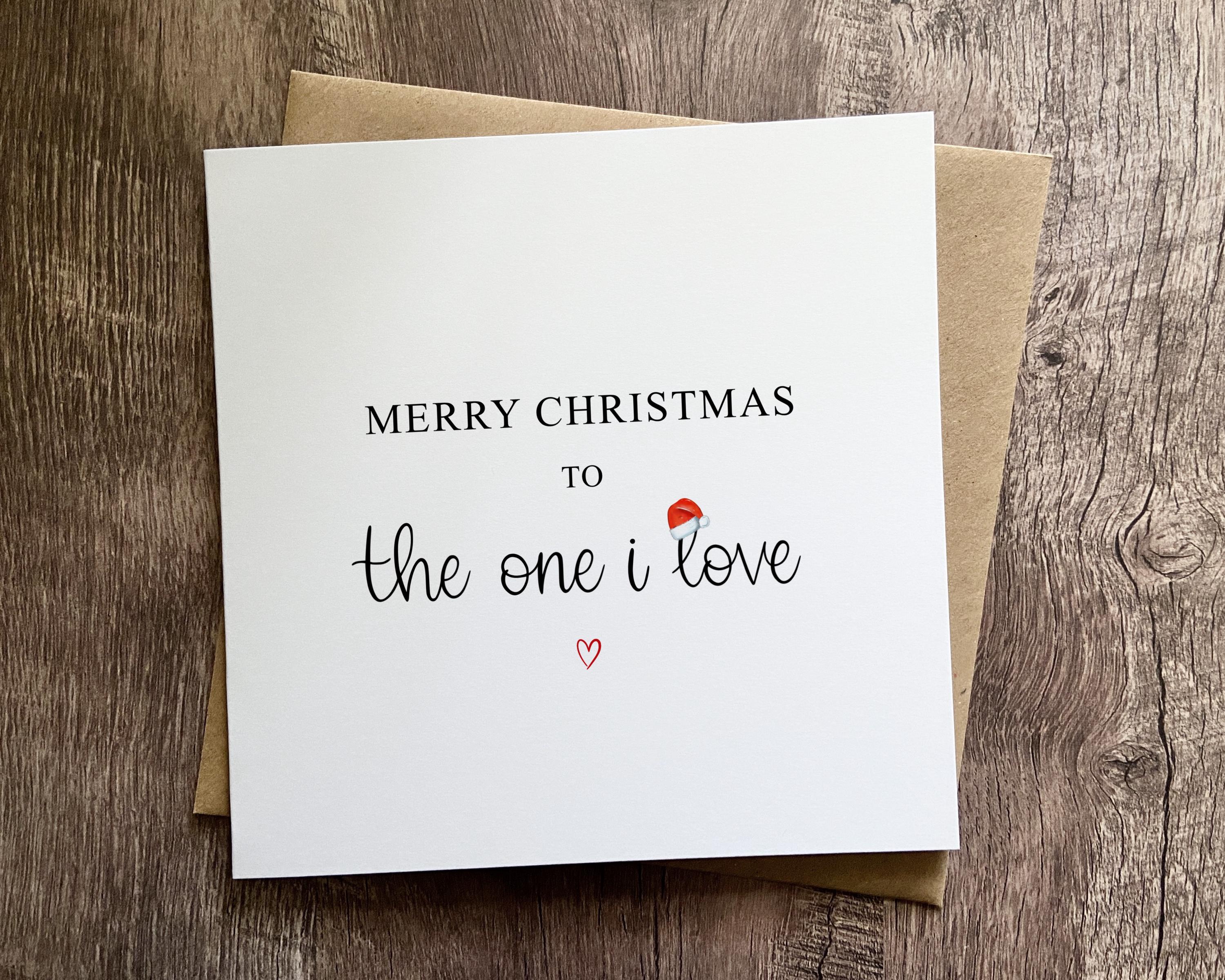 Weihnachtskarte 'To The One I Love' – Romantische Karte Für Sie/Ihn, 186x186 Mm, Mit 3D-Schneekugel