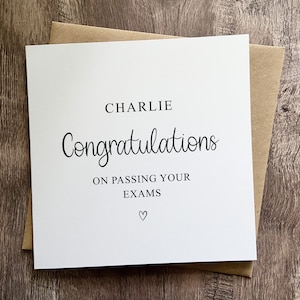 Carte d'examens personnalisée, Résultats d'examens, Carte du GCSE, Cadeau pour les examens, A Levels, Carte de félicitations, Vous avez réussi, Fier de vous, Carte de félicitations