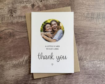 Carte de remerciement, petite carte pour dire un grand merci, remerciement, départ, retraite, carte photo A6 personnalisée, mariage, remerciements spéciaux