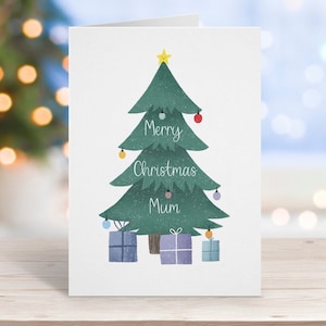 Personalisierte Weihnachtskarte, frohe Weihnachten Mama, Papa, Weihnachtsgeschenk, Weihnachtsbaum-Karte, Karte für Freund, Tochter, Sohn, Weihnachtskarten